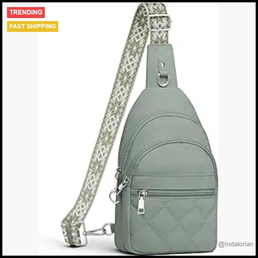 Anti-Theft RFID Crossbody Sling Bag Nylon Puffy Backpack Travel Sports